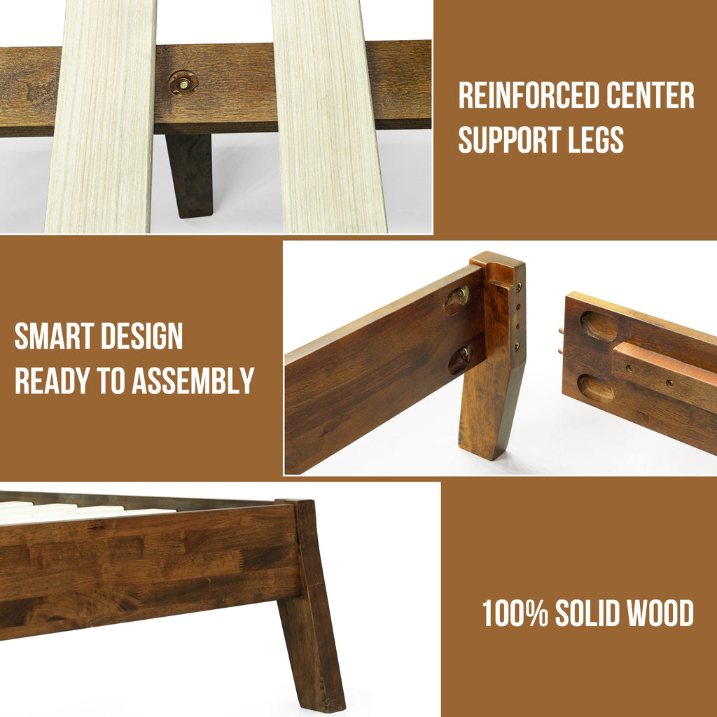 Serenity Deluxe Wood Platform Bed Frame