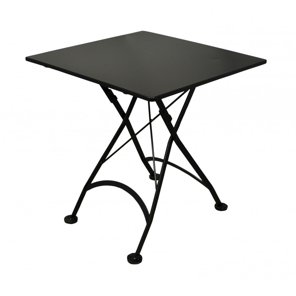 Five Piece Dining Set with 28" Square Steel Table and Four Folding Chairs