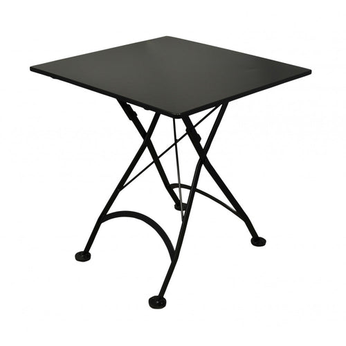 Five Piece Dining Set with 28" Square Steel Table and Four Folding Chairs