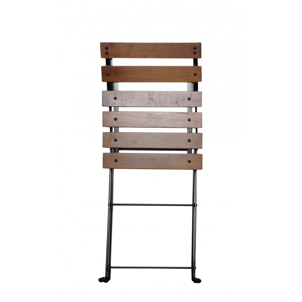 Five Piece Dining Set with 28" Square Steel Table and Four Folding Chairs