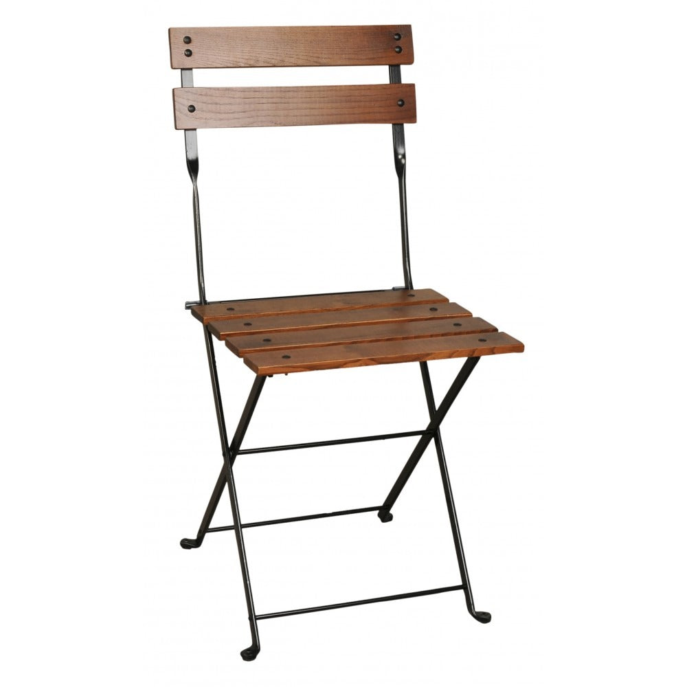 Five Piece Dining Set with 28" Square Steel Table and Four Folding Chairs