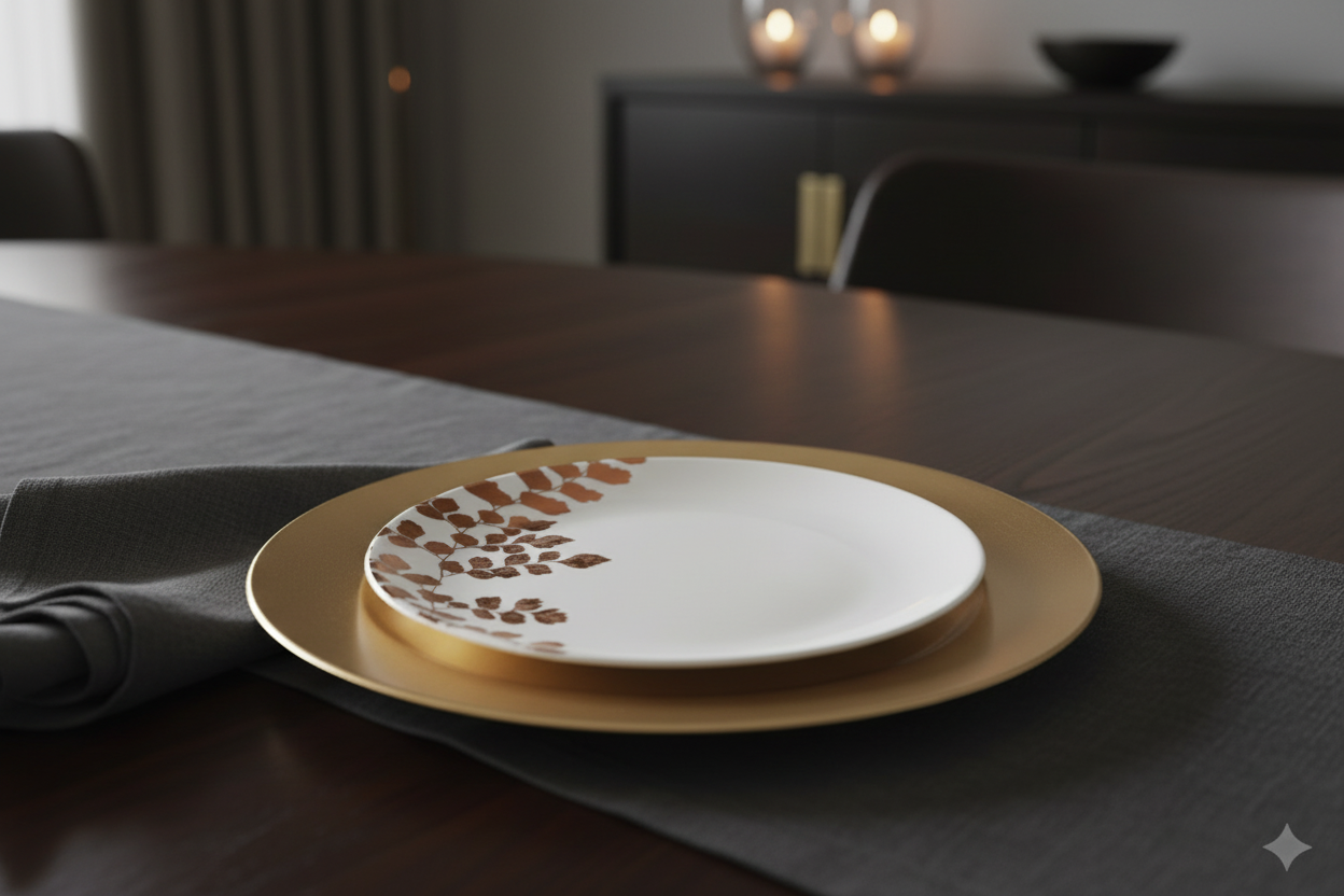 Gold Filigree Accent Plate - Set of 4