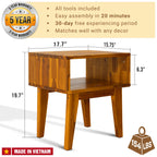 Table de chevet en bois massif Acacia Serena