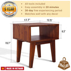 Table de chevet en bois massif Acacia Serena