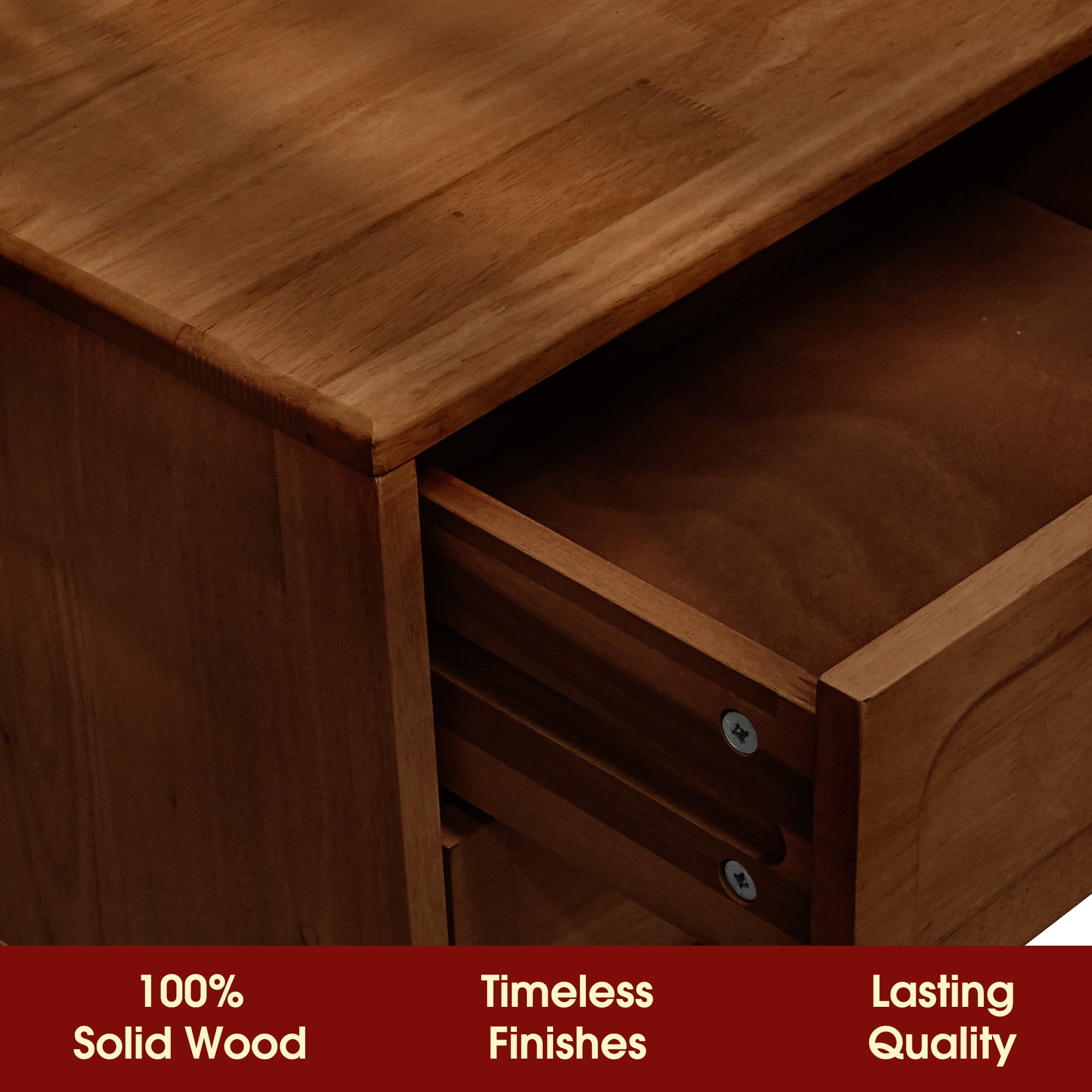 Savana Mid-Century 2 - Drawer Solid Wood Nightstand