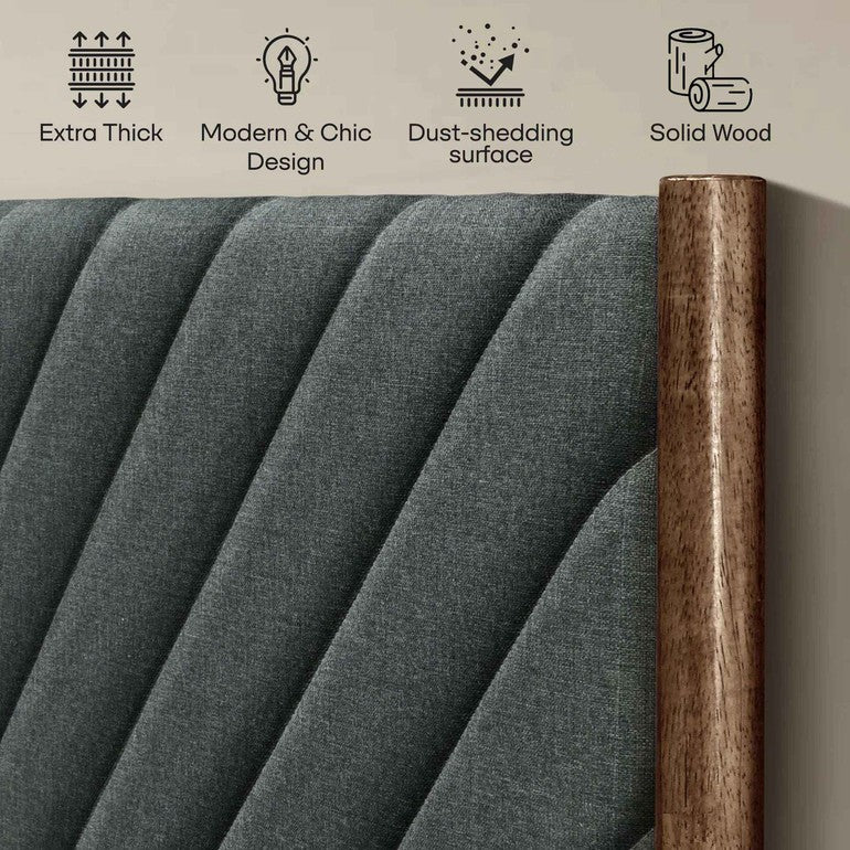 Astoria Upholstered Solid Wood Bed Frame