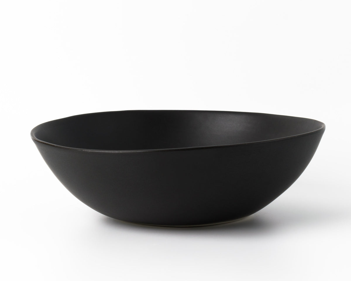 Black bowl on a white background
