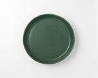 Green ceramic plate on a white background