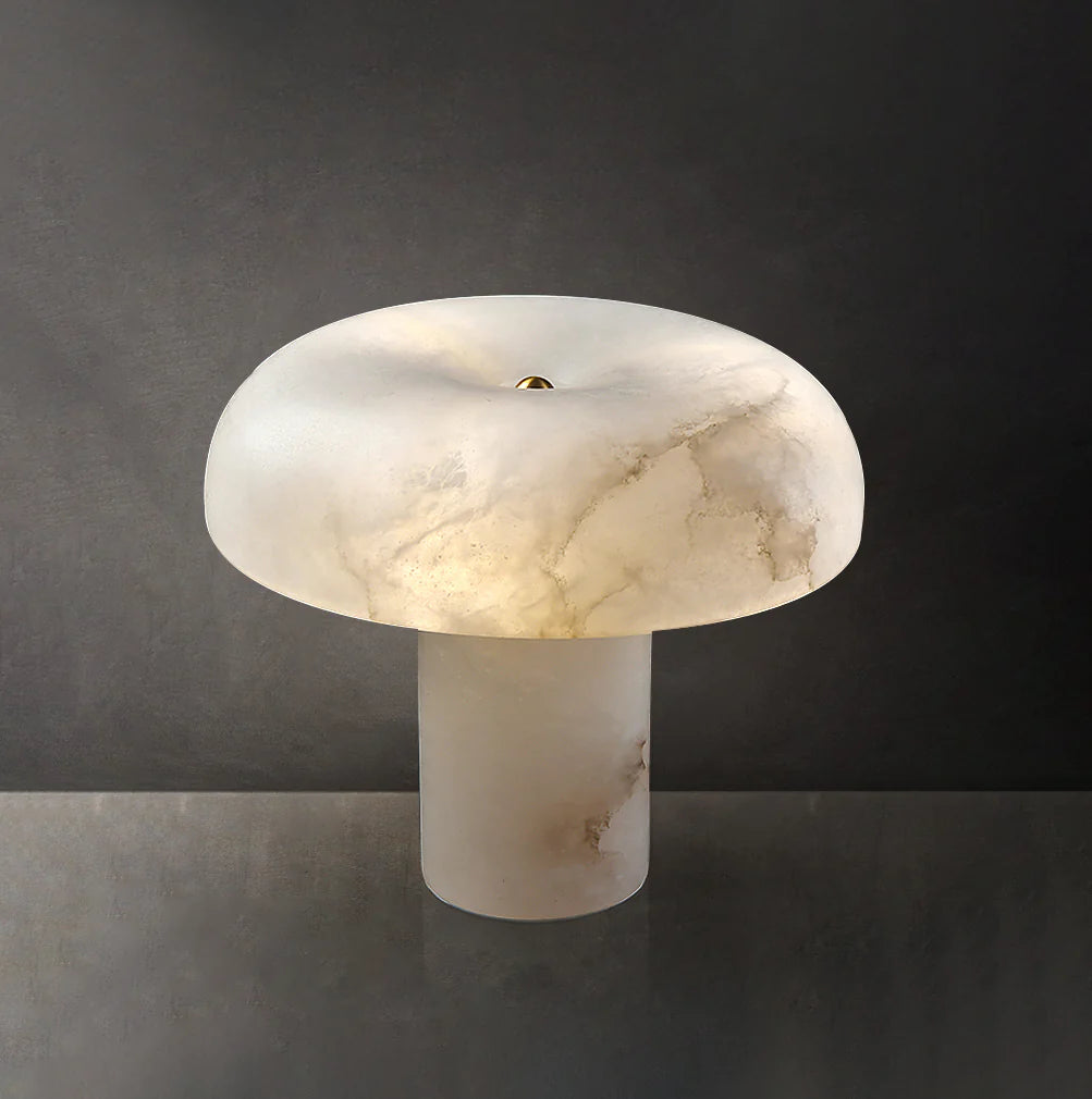 Marble table lamp on a dark background