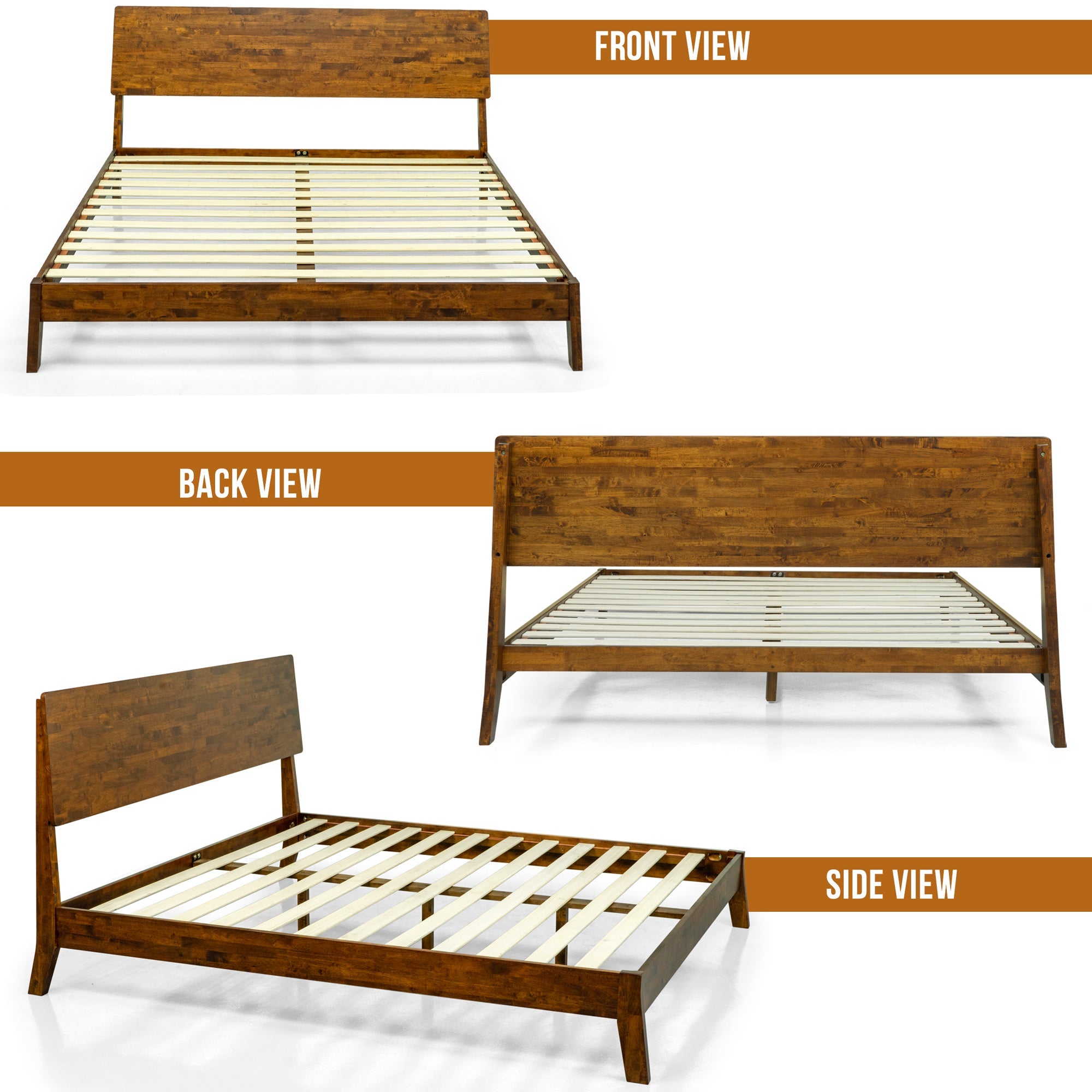 Serenity Deluxe Wood Platform Bed Frame