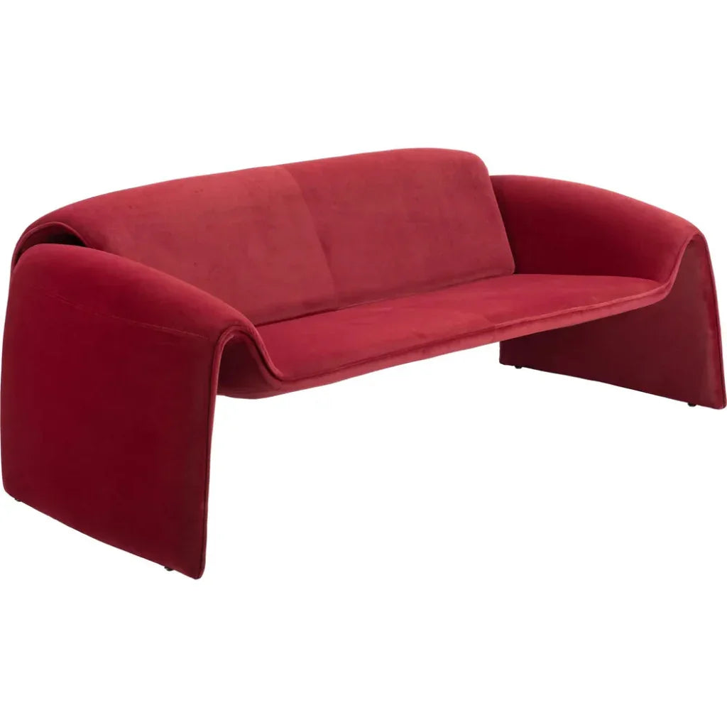 Red sofa on a white background