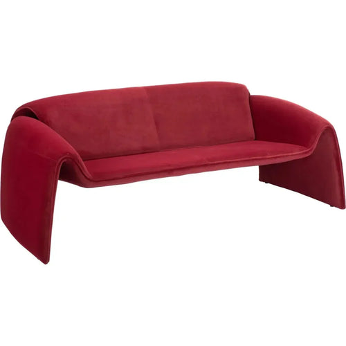 Red sofa on a white background