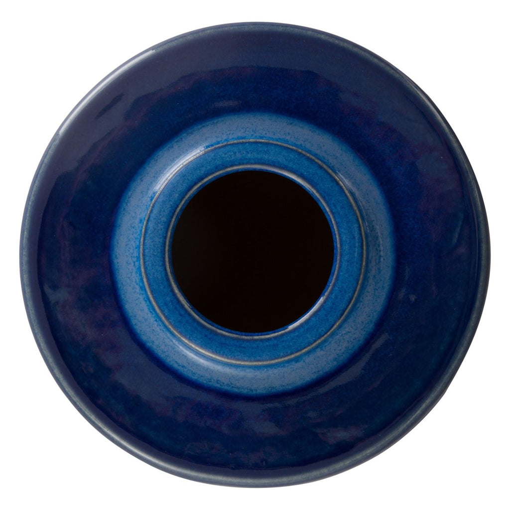Blue ceramic bowl on a white background