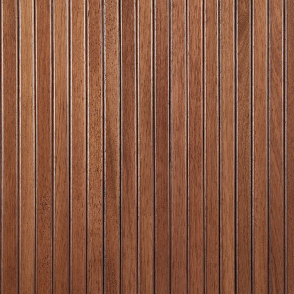 Wooden panel with vertical slats in a brown color