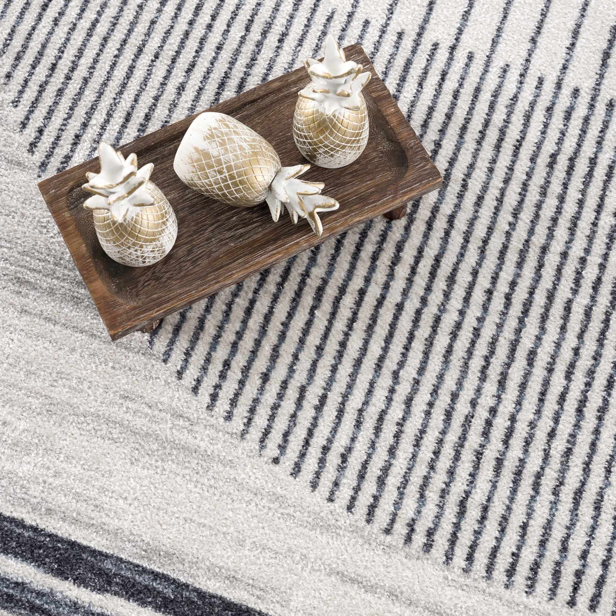 Tapis Thad lavable gris moyen
