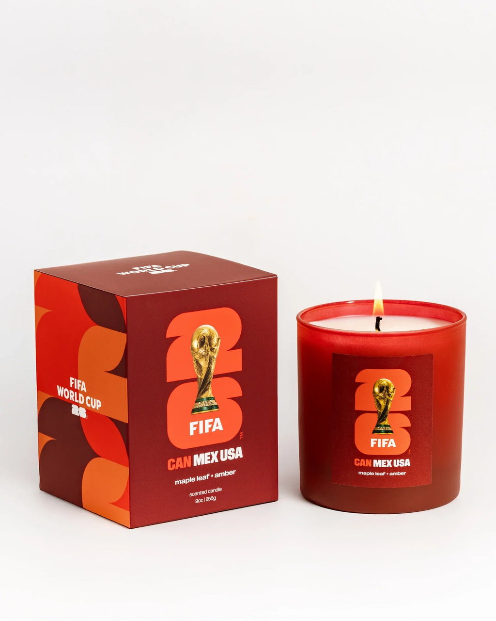 FIFA World Cup candle and packaging on a white background