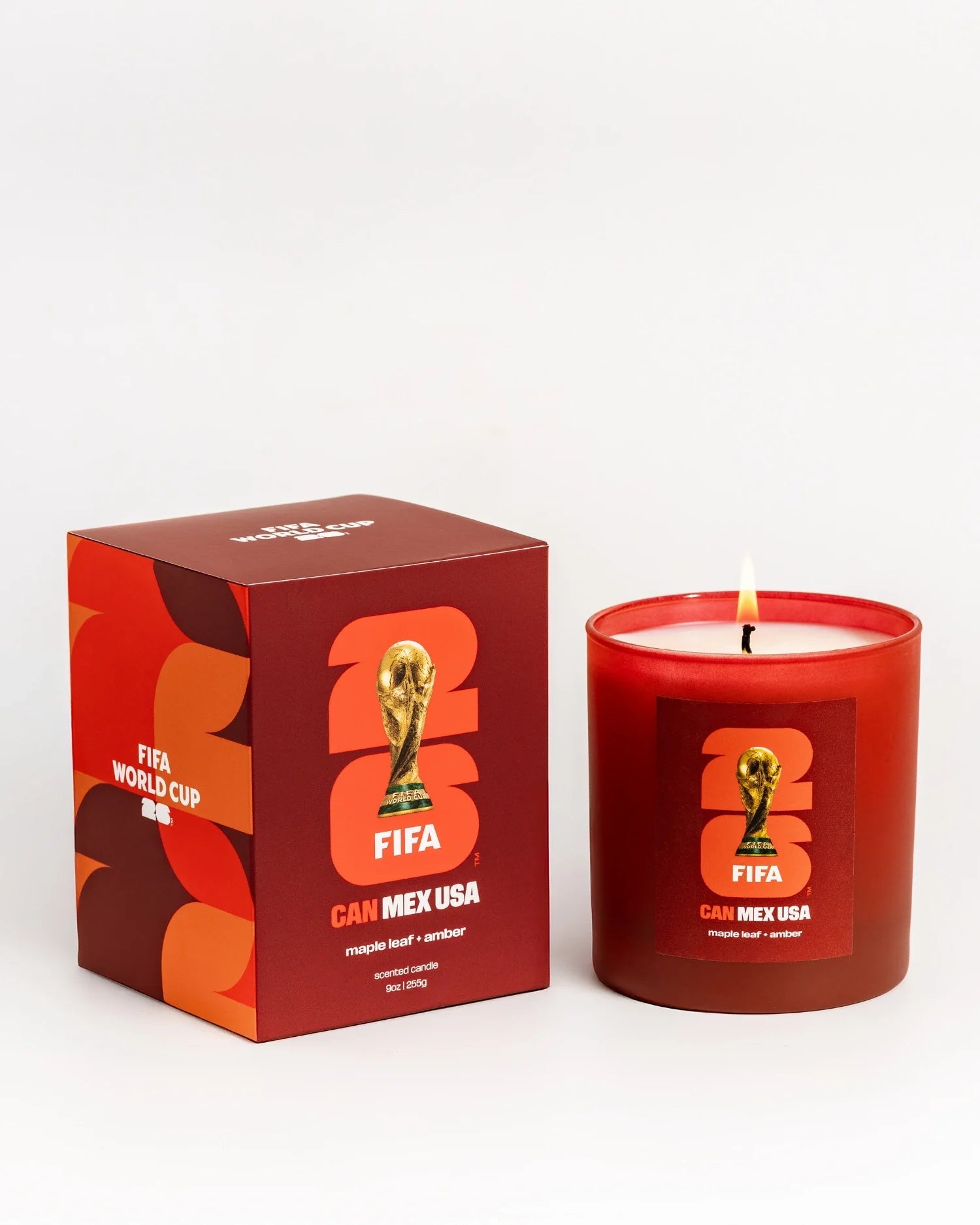FIFA World Cup candle and packaging on a white background