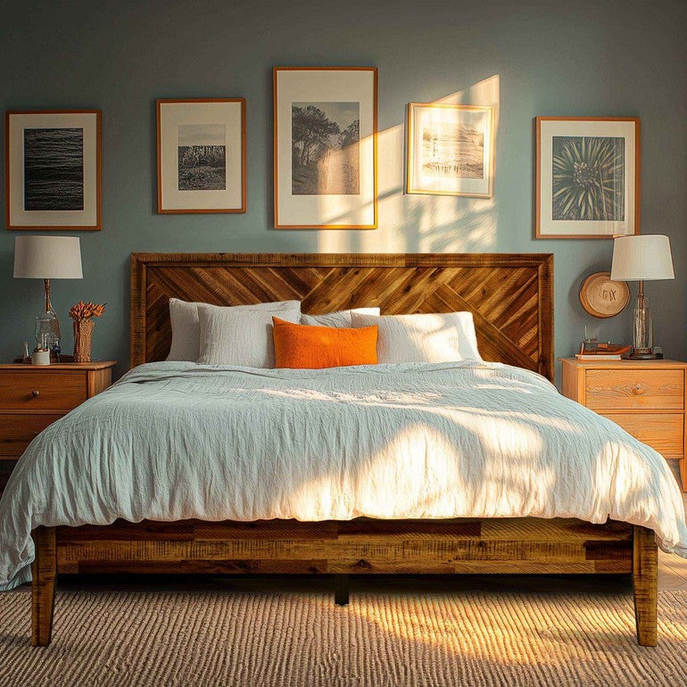 Cadre de lit en bois massif Acacia Sierra Deluxe