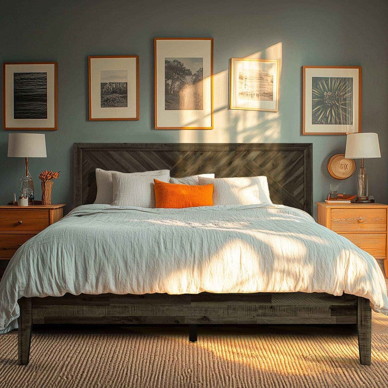 Cadre de lit en bois massif Acacia Sierra Deluxe