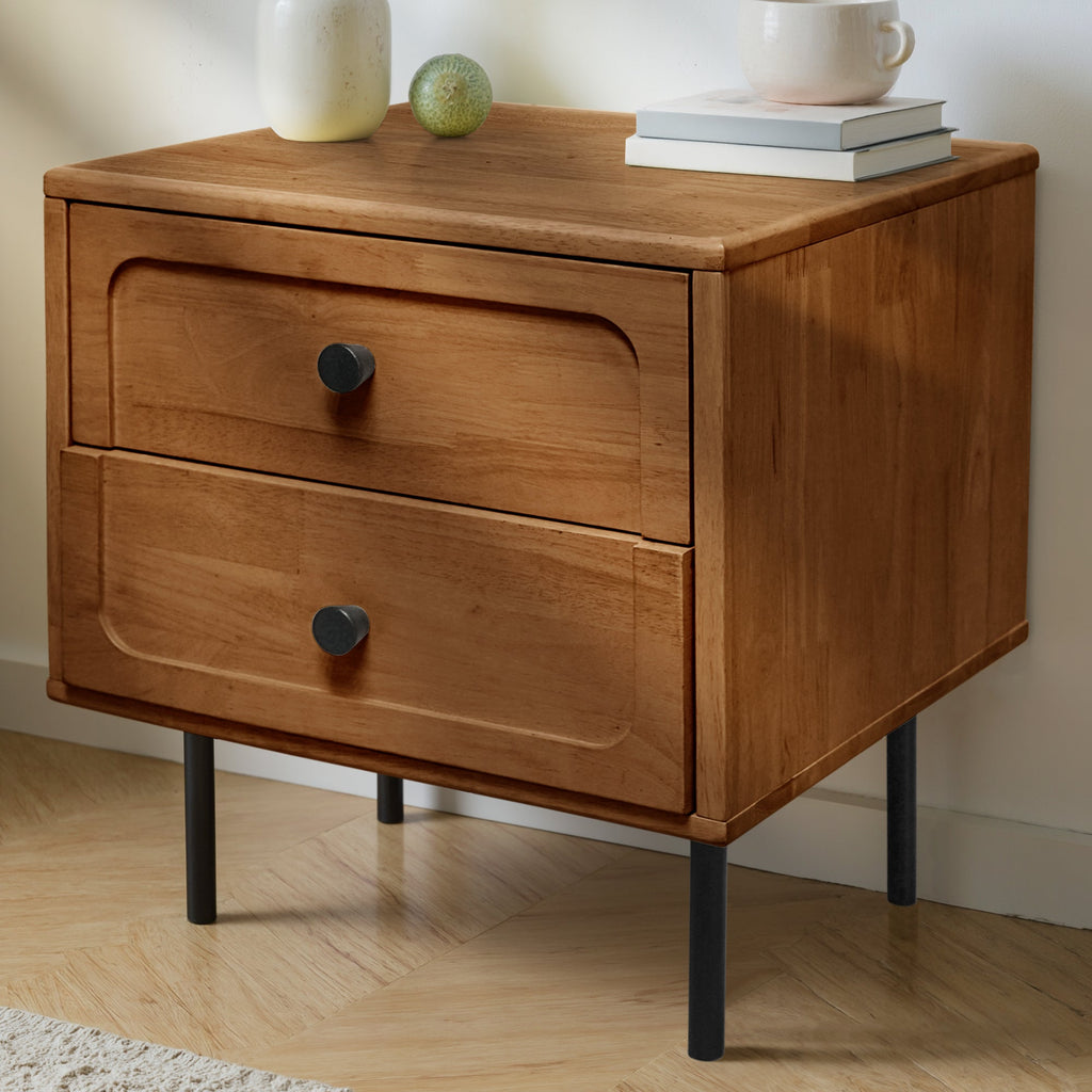 Savana Mid-Century 2 - Drawer Solid Wood Nightstand