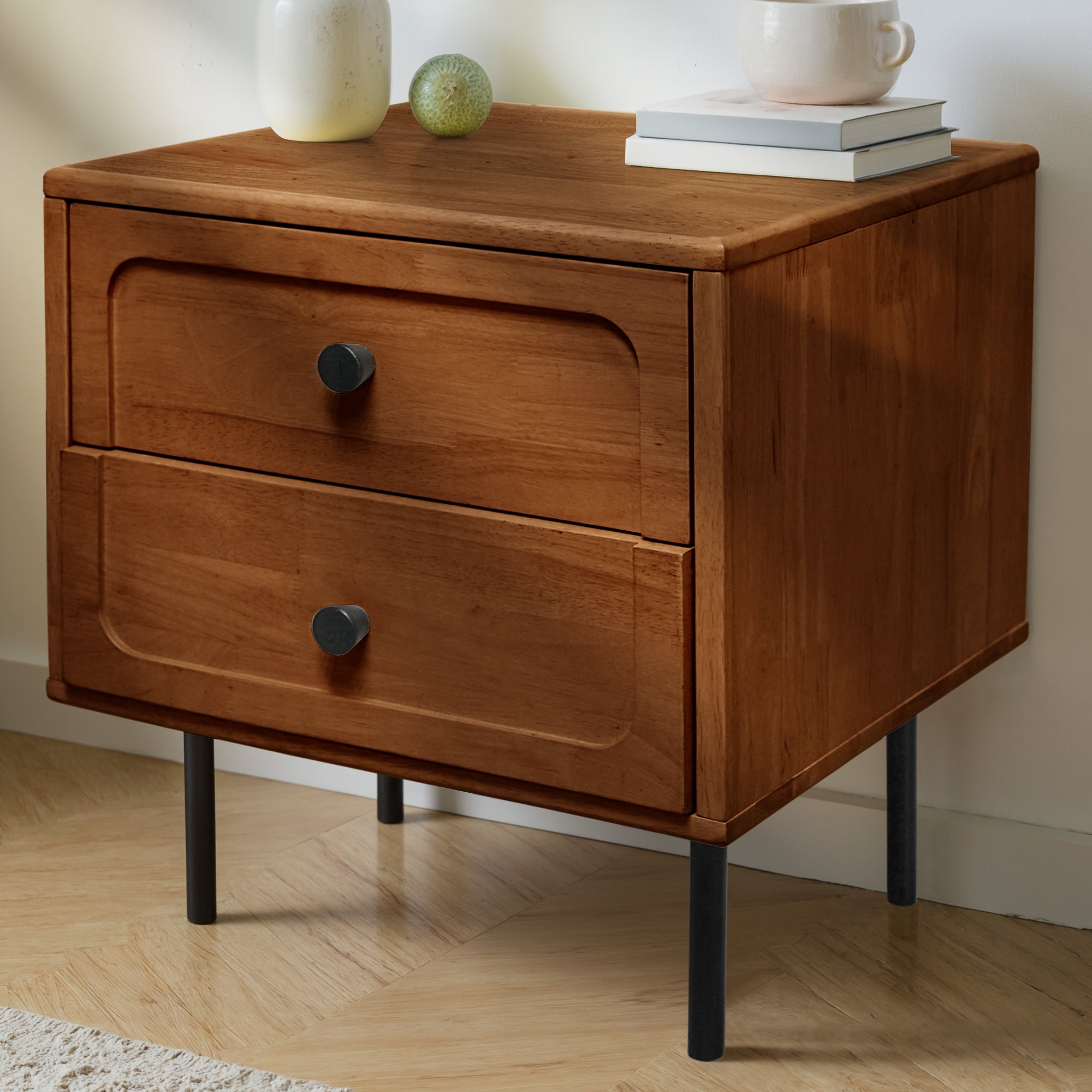 Savana Mid-Century 2 - Drawer Solid Wood Nightstand