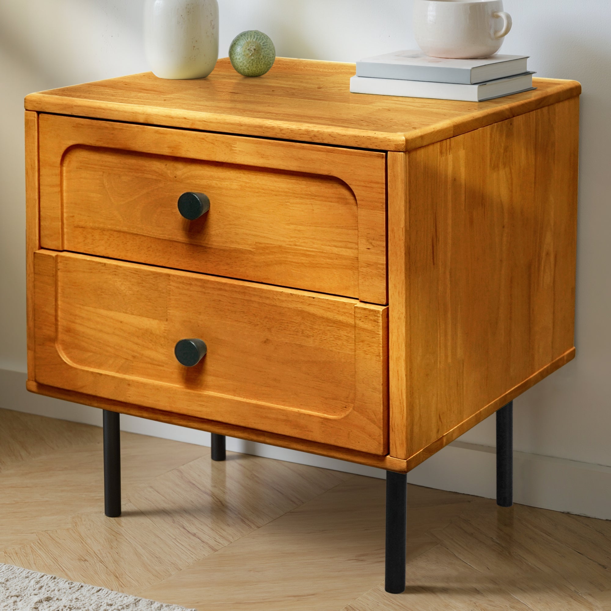 Savana Mid-Century 2 - Drawer Solid Wood Nightstand