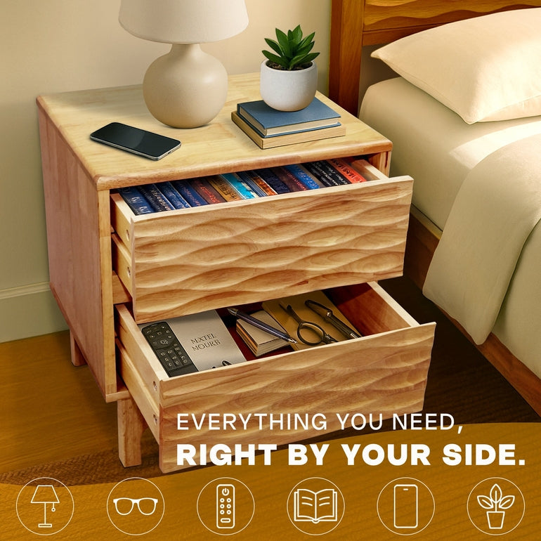 Elara Nightstand with 2 Drawers
