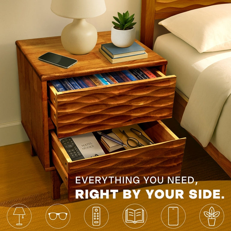 Elara Nightstand with 2 Drawers