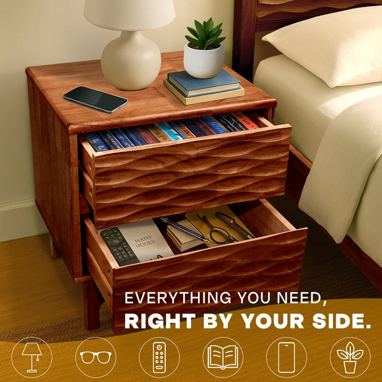 Elara Nightstand with 2 Drawers