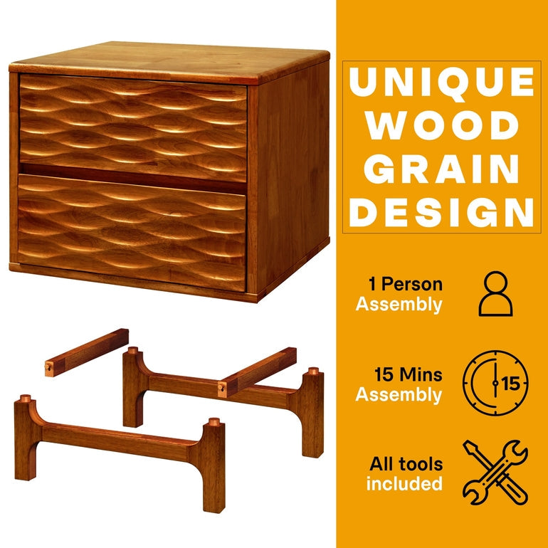 Elara Nightstand with 2 Drawers