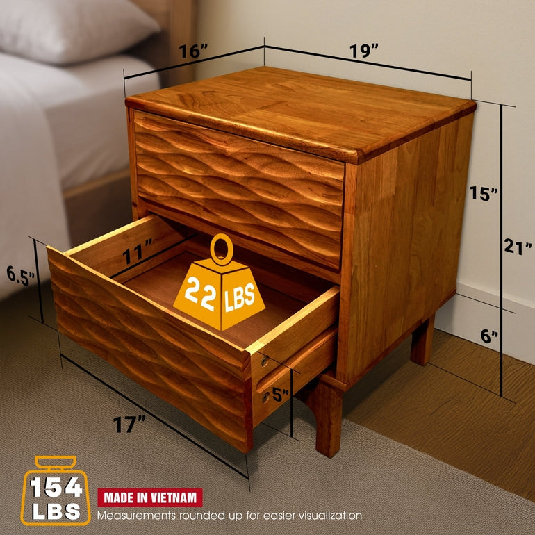 Elara Nightstand with 2 Drawers