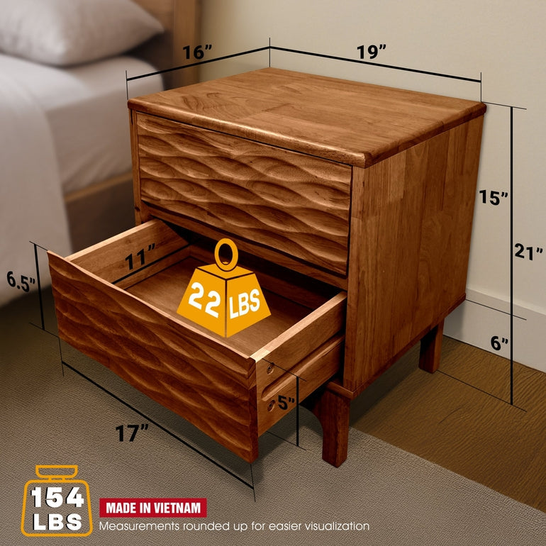 Elara Nightstand with 2 Drawers