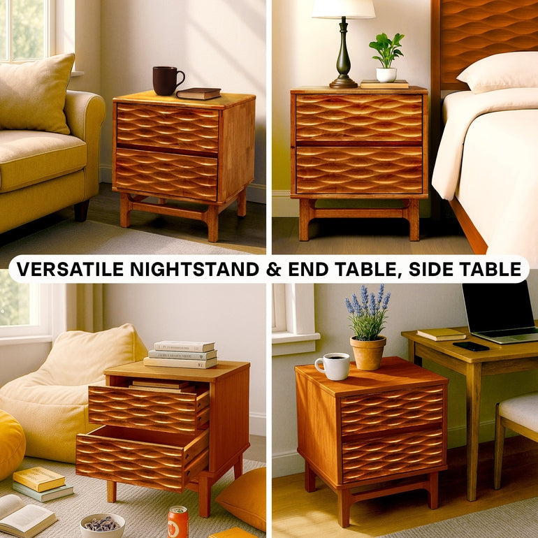 Elara Nightstand with 2 Drawers