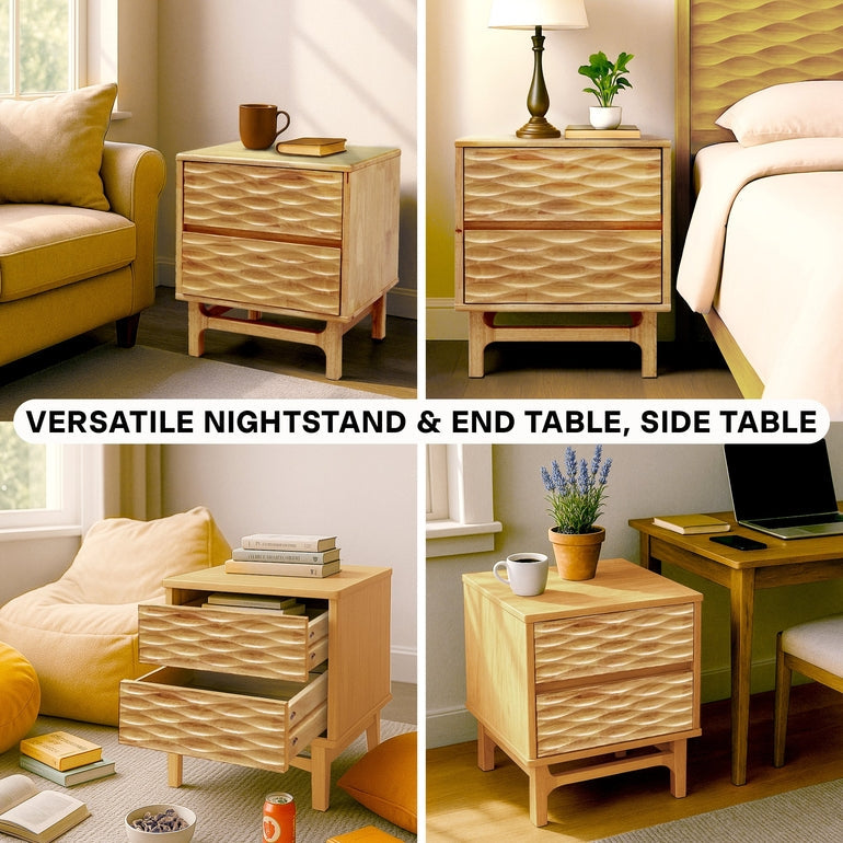 Elara Nightstand with 2 Drawers