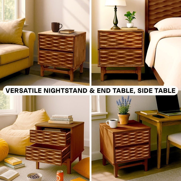 Elara Nightstand with 2 Drawers