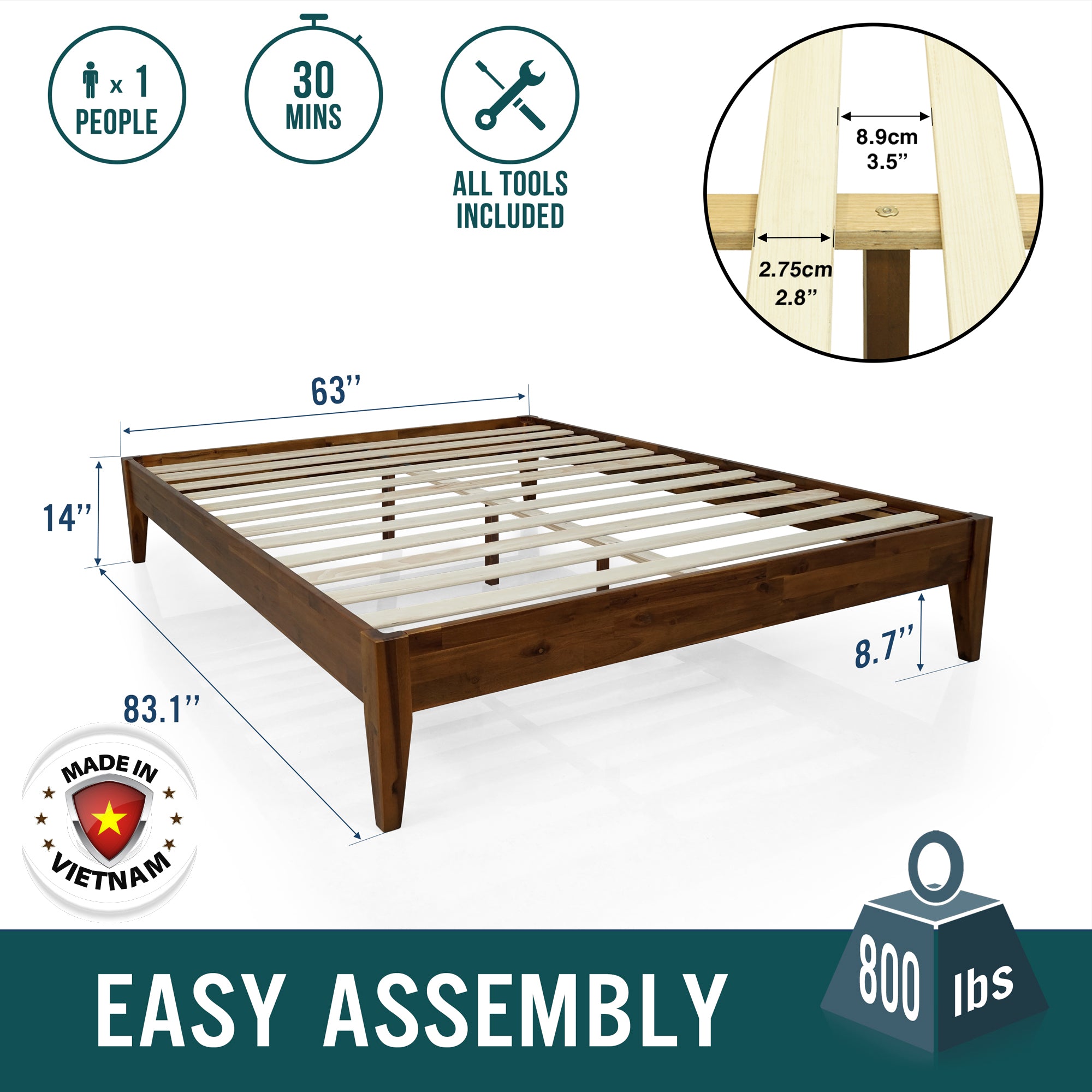 Mervyn Solid Wood Platform Bed