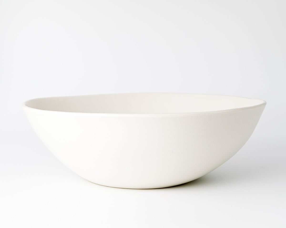 White ceramic bowl on a white background