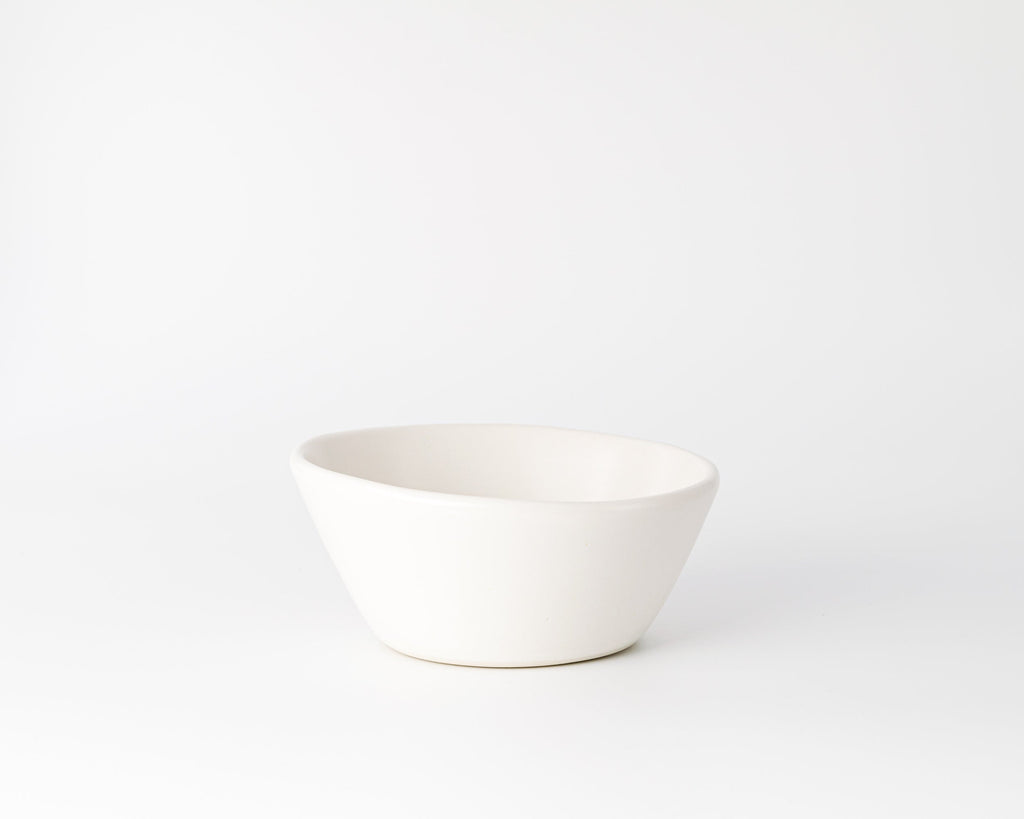 White ceramic bowl on a white background