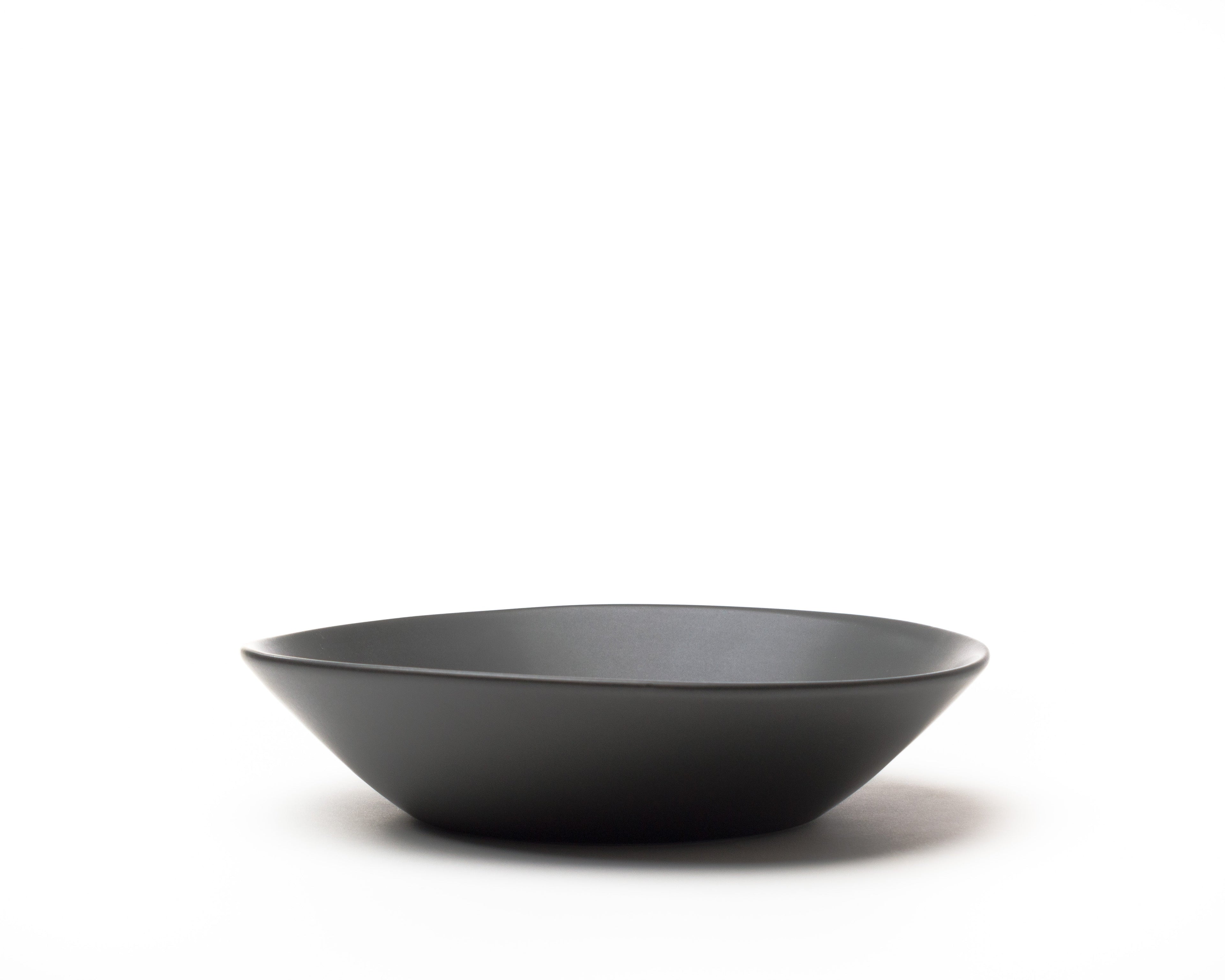 Black bowl on a white background