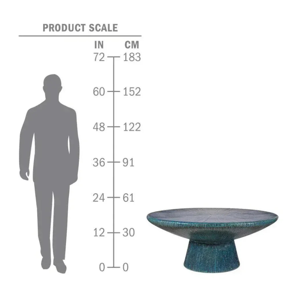 Measurement chart showing a person and a table with dimensions in inches and centimeters.