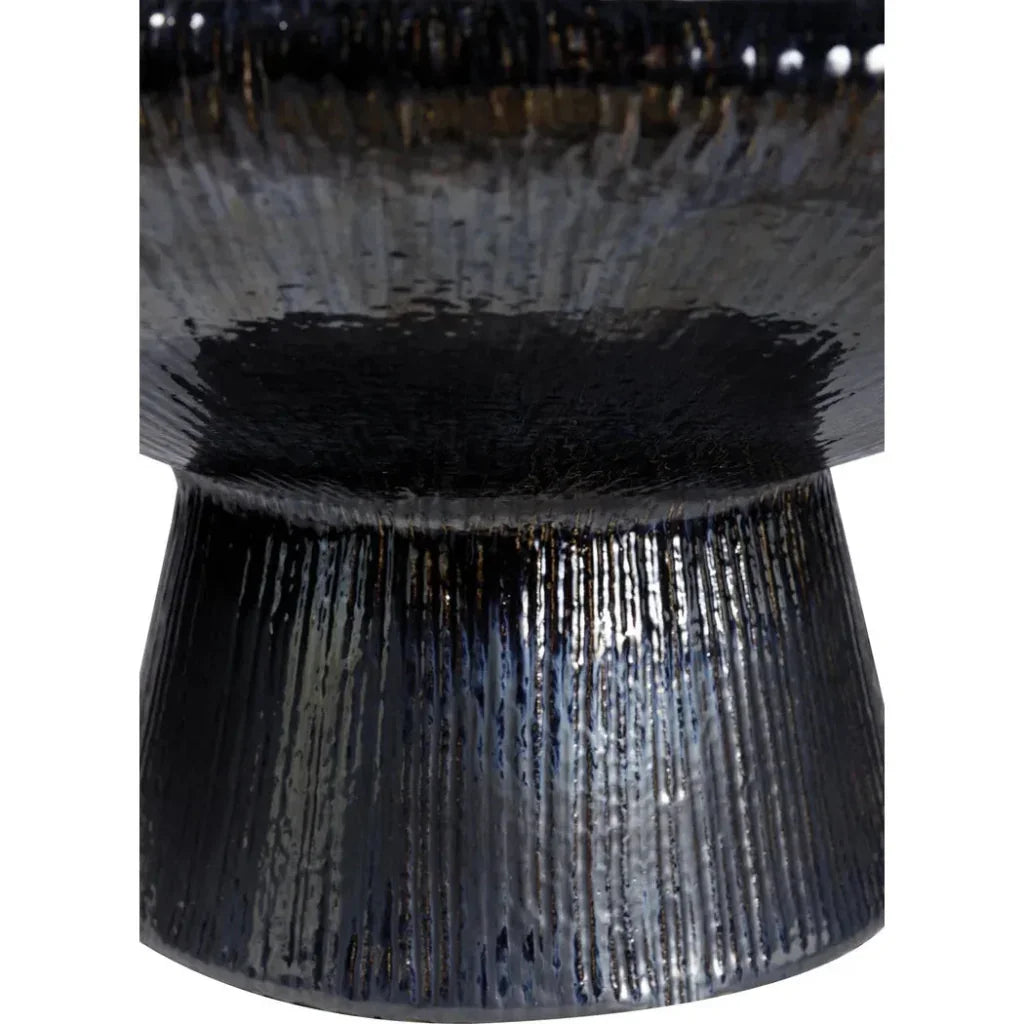 Black textured coffee table on a white background