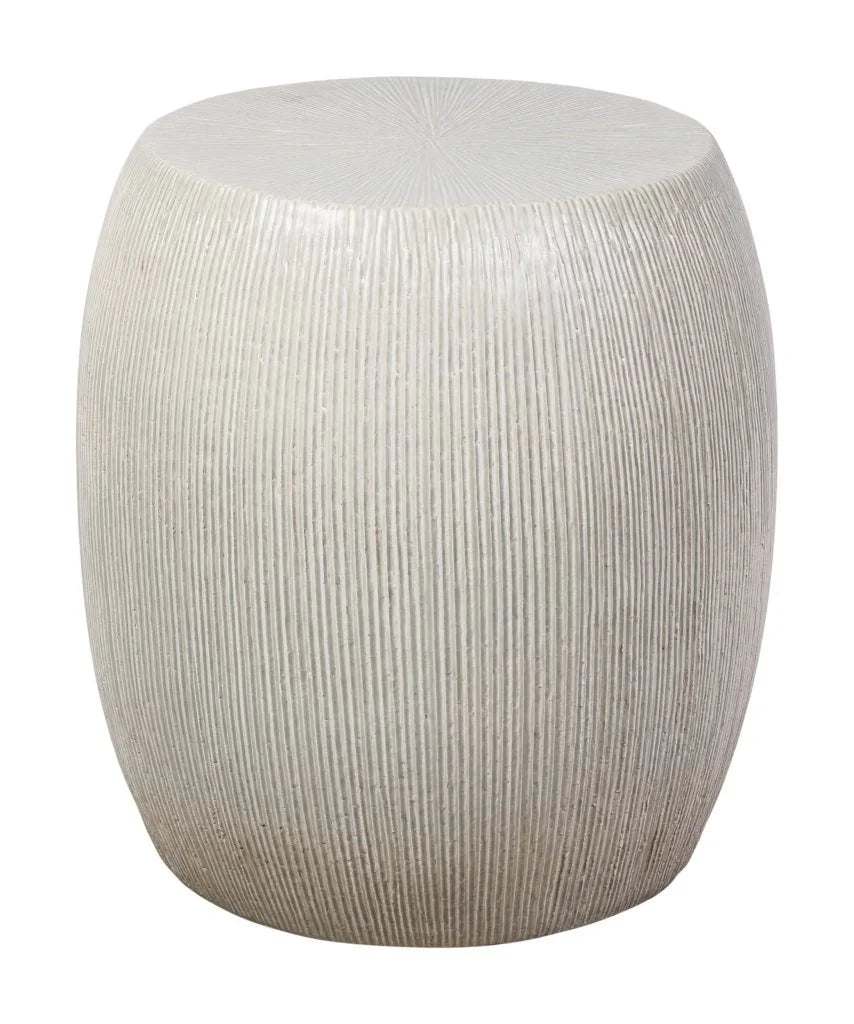 Round textured stool on a white background
