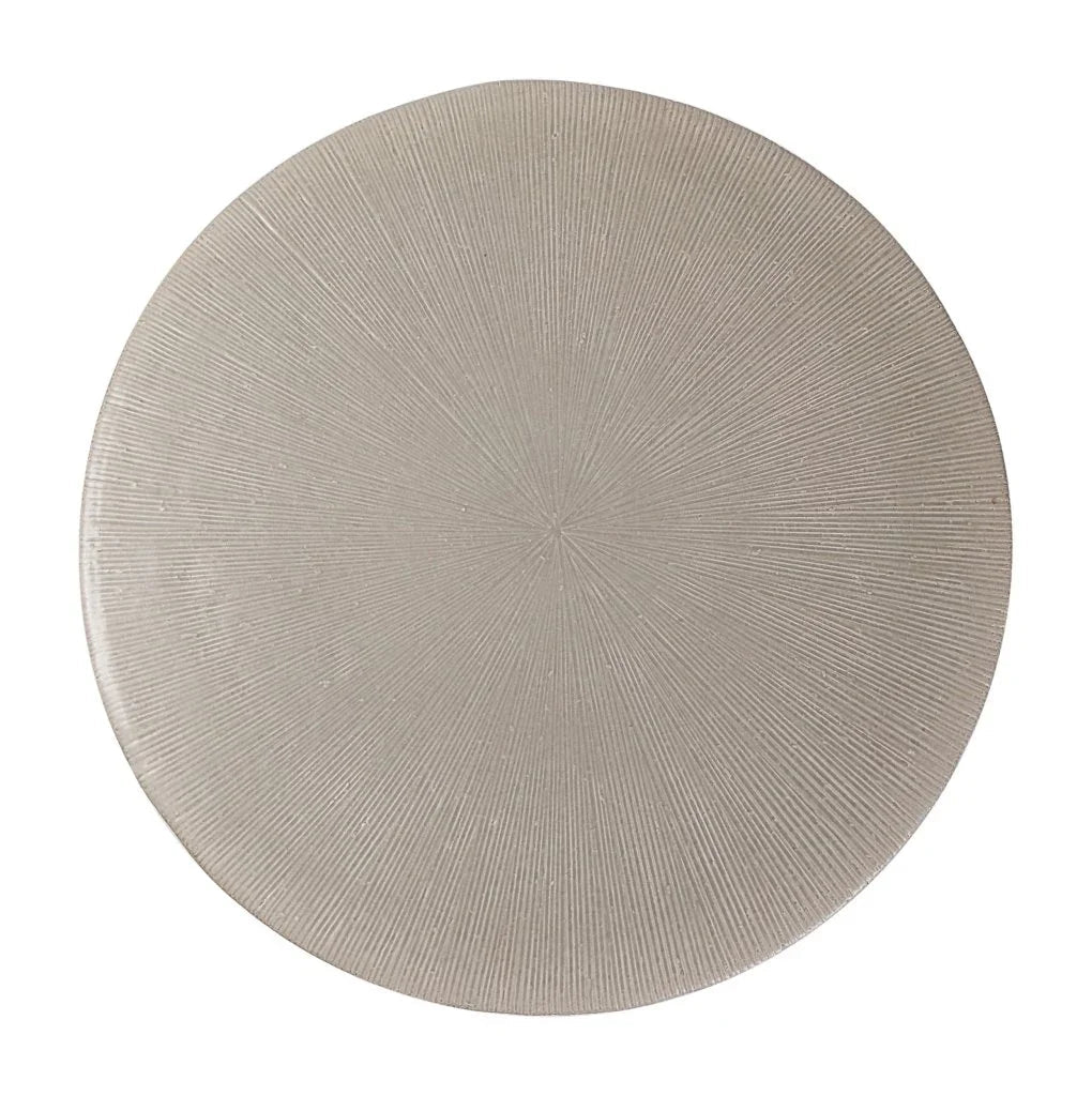 Round textured tabletop on a white background