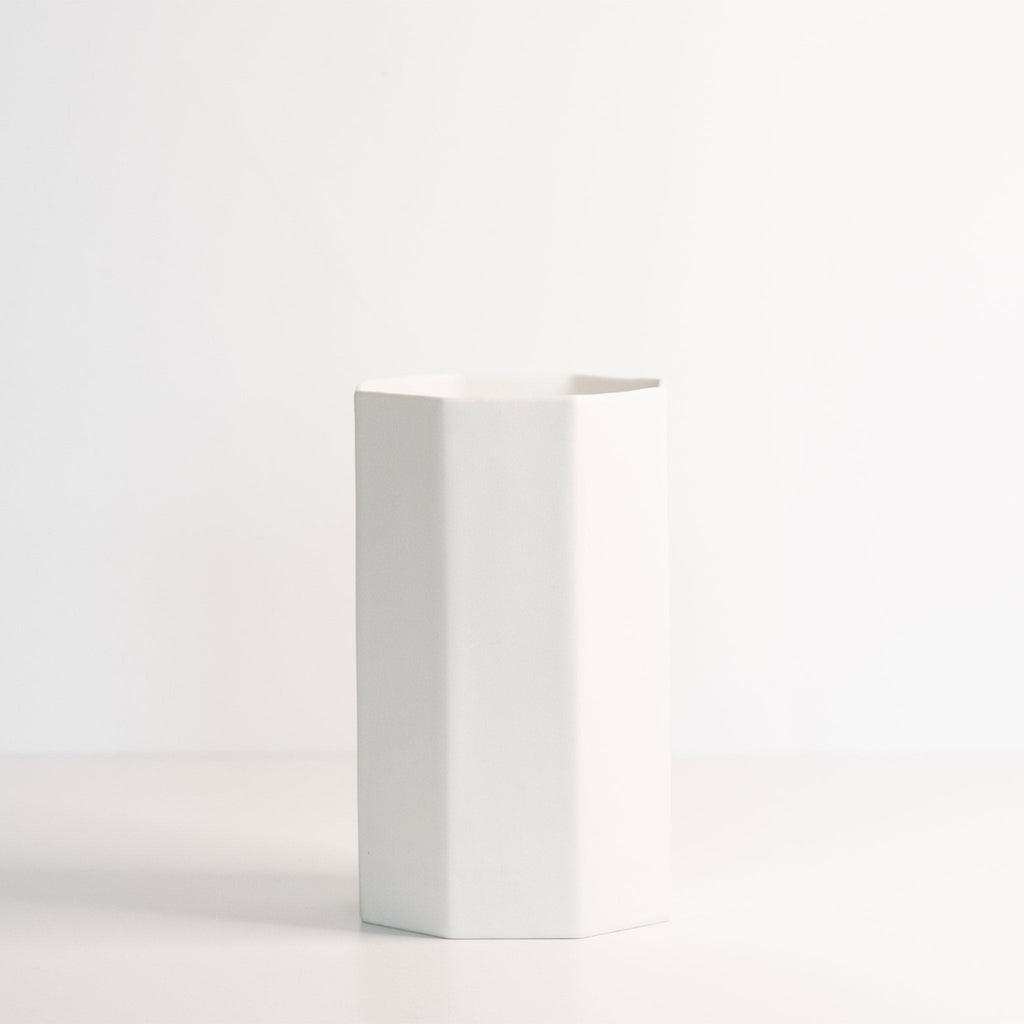 White vase on a white background
