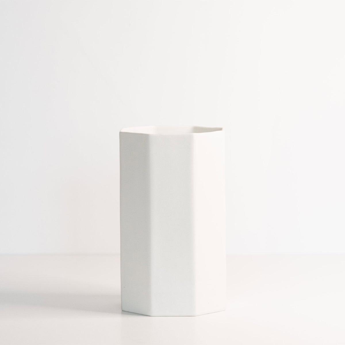 White vase on a white background