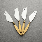 ENSEMBLE DE 4 ÉTALEURS/COUTEAUX À FROMAGE RATA URBAINE TORDUE
