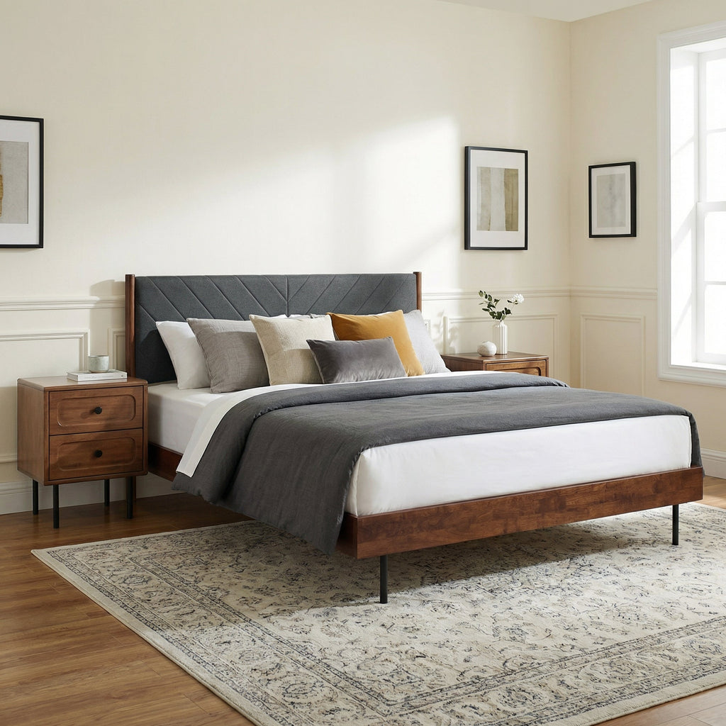 Astoria Upholstered Solid Wood Bed Frame