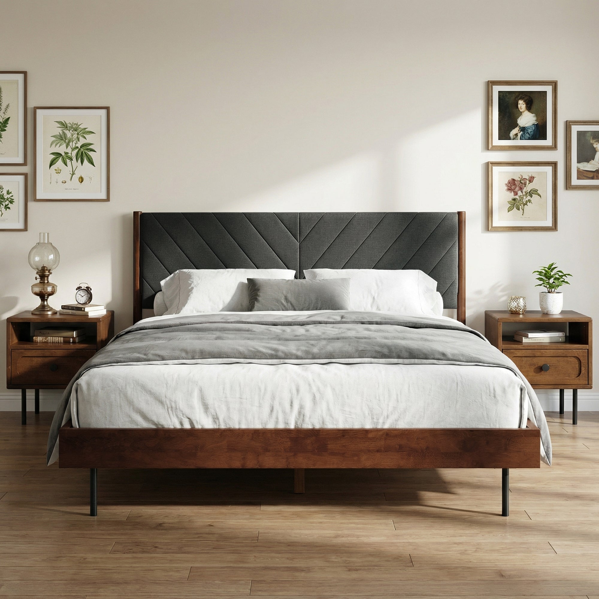 Astoria Upholstered Solid Wood Bed Frame