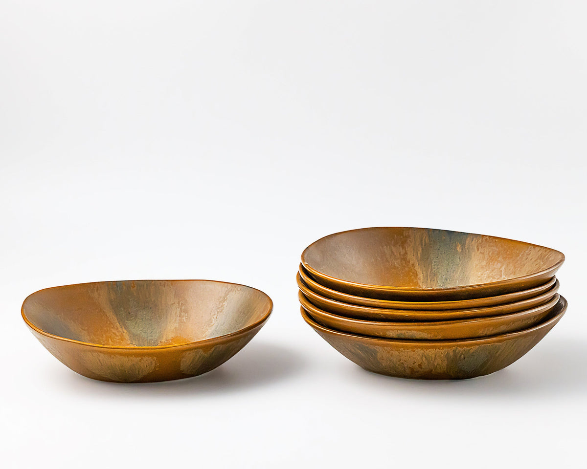 Set of bowls on a white background