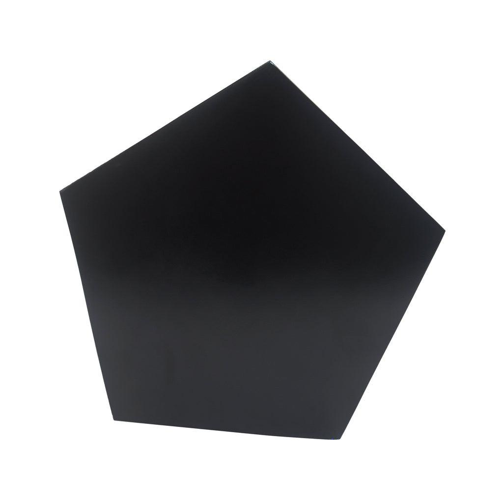 Black pentagon tabletop on a white background